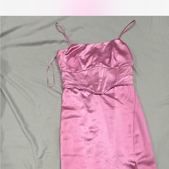 Jason Wu pink satin corset dress size L NEW - Picture 5 of 12